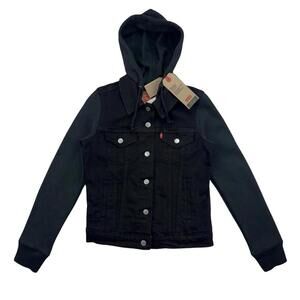 Levi's Hybrid Hoodie Trucker Jacket Black Size XS